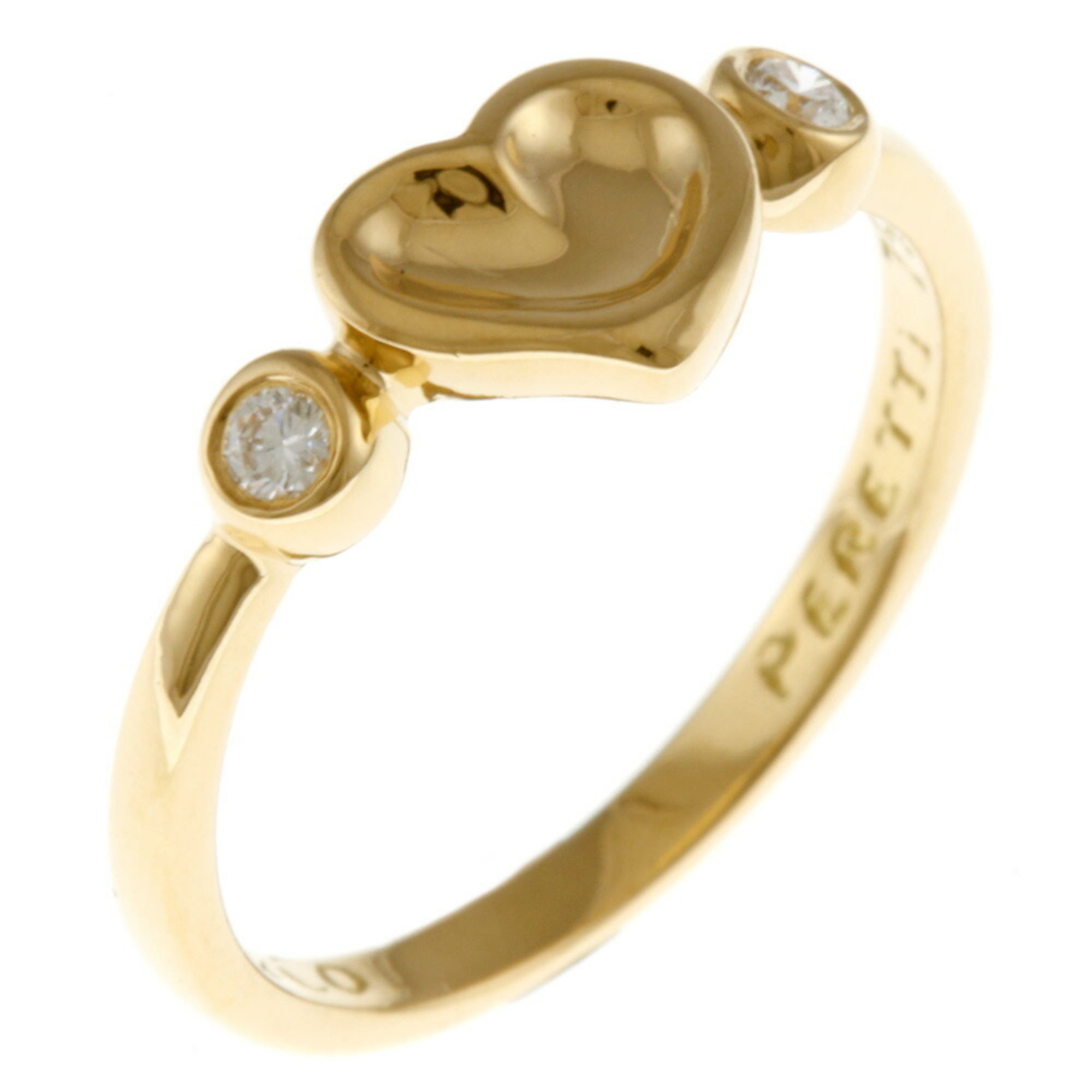 Tiffany&Co. Full Heart Ring No. 9 18k K18 Gold Diamond Women's